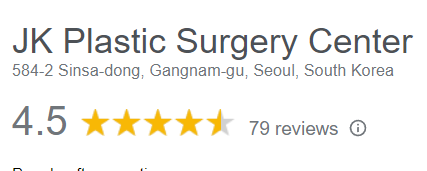 JK Plastic Surgery Clinic Google Reviews